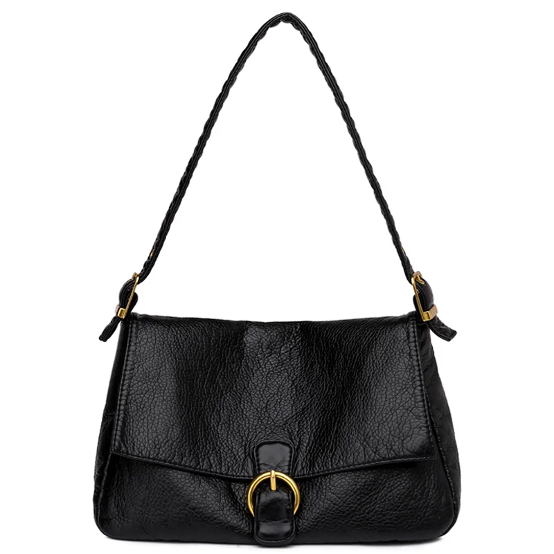 

Winter 2020 new handbags high quality washed leather luxury fashion ladies shoulder bag classic design comfortable messenger bag