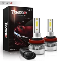 txvso8 mini h8 led lights 12v car headlights bulbs 20000lm 6000k auto 110w cob diode lamps luces led para auto