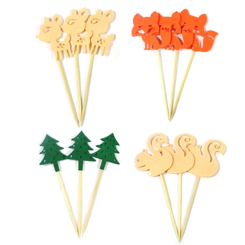 Топпер для торта с изображением животных 24 шт.|Товары украшения тортов| |