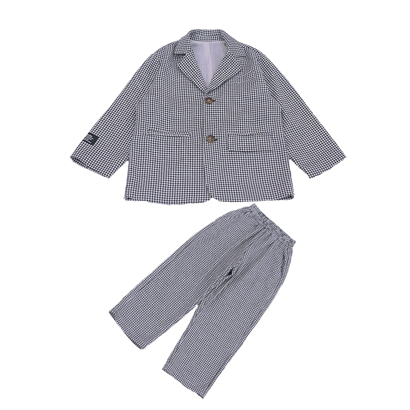 

Girls suit 2020 spring new middle-aged and older children Japanese retro check suit jacket casual pants two-piece tide