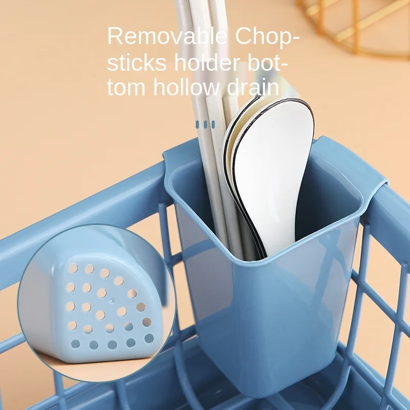 

Kitchen Shelves Dishware Chopsticks Spoon Storage Rack Filter Water Basket Drain Rack Plastic Tableware Storage Box