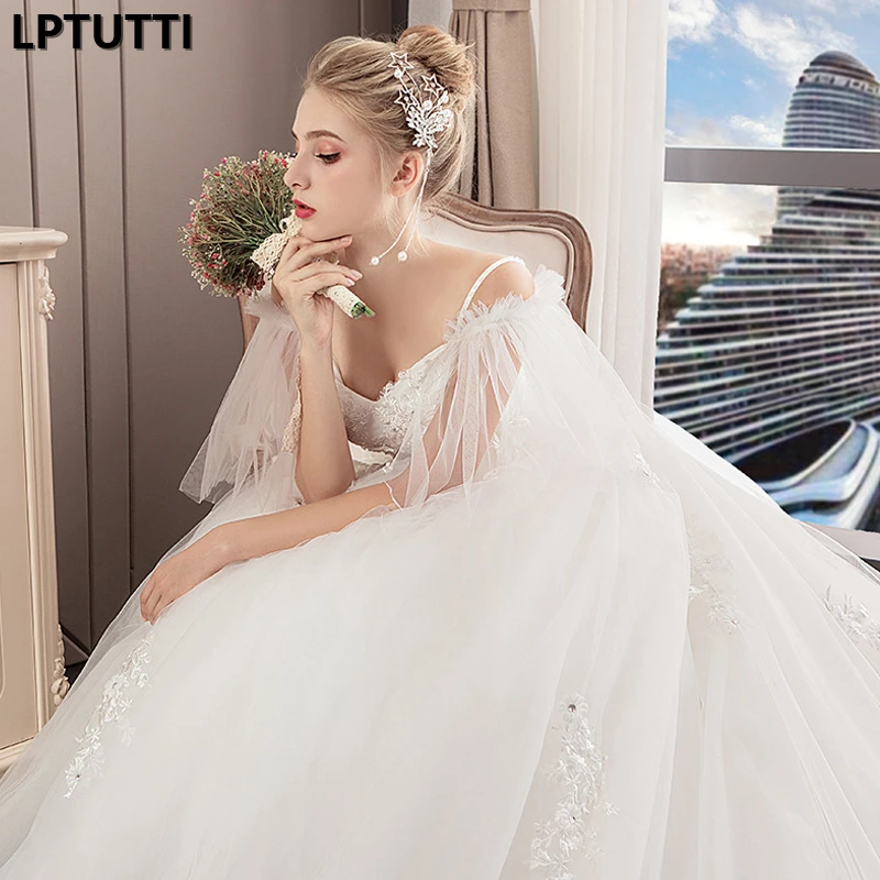 

LPTUTTI Appliques Sexy New Vintage Plus Size Princess Bridal Marriage Gown Bride Simple Party Events Long Luxury Wedding Dresses