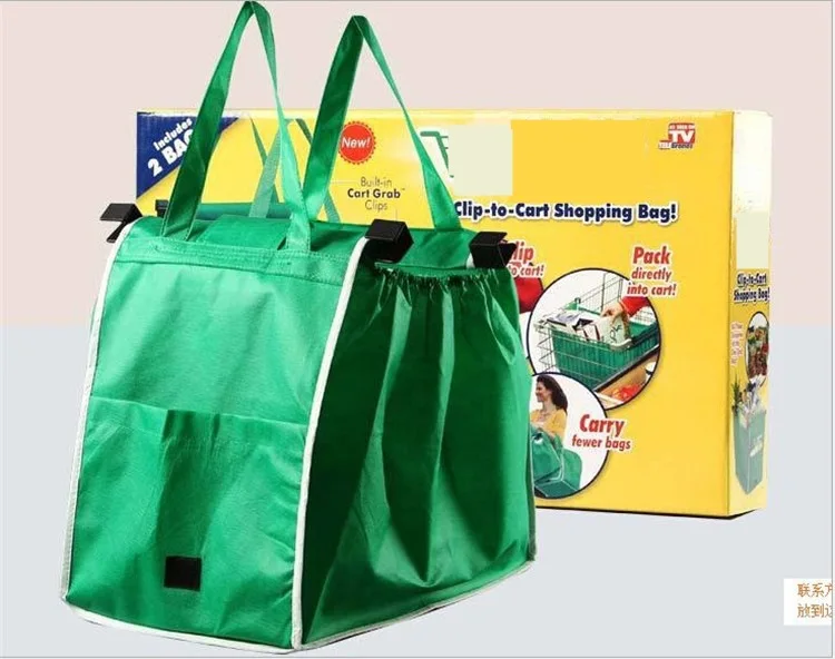 

24X34cm Thicken green eco-friendly bags, supermarket shopping bags, portable shopping bags, home storage bags