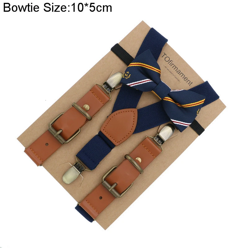 Детский Кожаный Галстук бабочка в форме сердца набор для мальчика на день