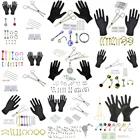 Профессиональный набор инструментов для пирсинга пупка 14G 16G, комплект из нержавеющей стали, кольцо для живота, языка, трагус для сосков, губ, бровей, искусственных волос, 1 комплект