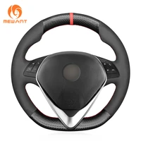 mewant black matte pu carbon fiber car steering wheel cover for alfa romeo giulietta 2014 2015 2020 2021 mito 2016 2017 2018