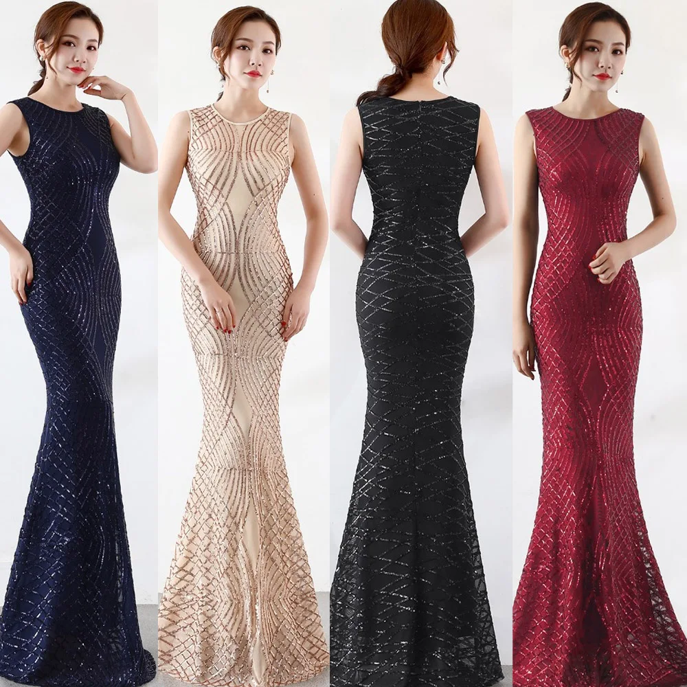 Формальные o образным вырезом Длинные Макси Вечерние платья наряды халат для