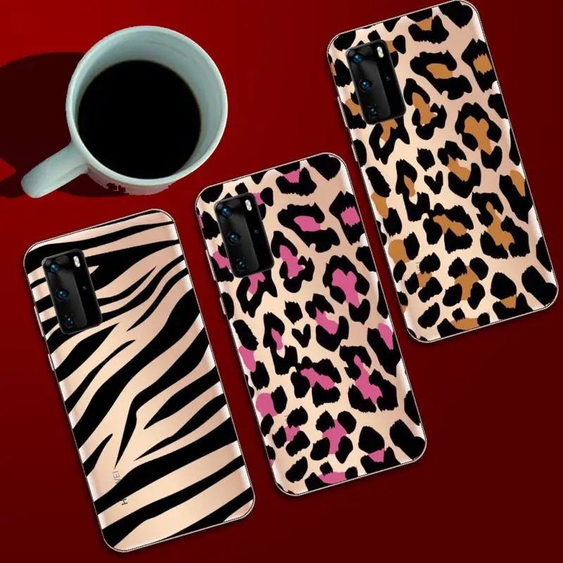 

Fashion Leopard zebra Pattern Phone Case Transparent for Huawei honor Enjoy Y V 9 7 8 10 20 30 40 SE S E C lite pro plus 2019