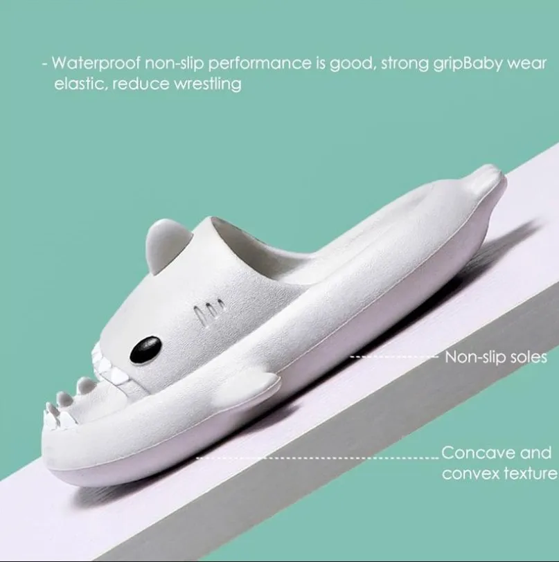 

New Shark Summer Children's Slippers Rainbow Shoes for Kids Toddler Baby Outdoor EVA Cartoon Print Cute Flat Heels Beach Sandals