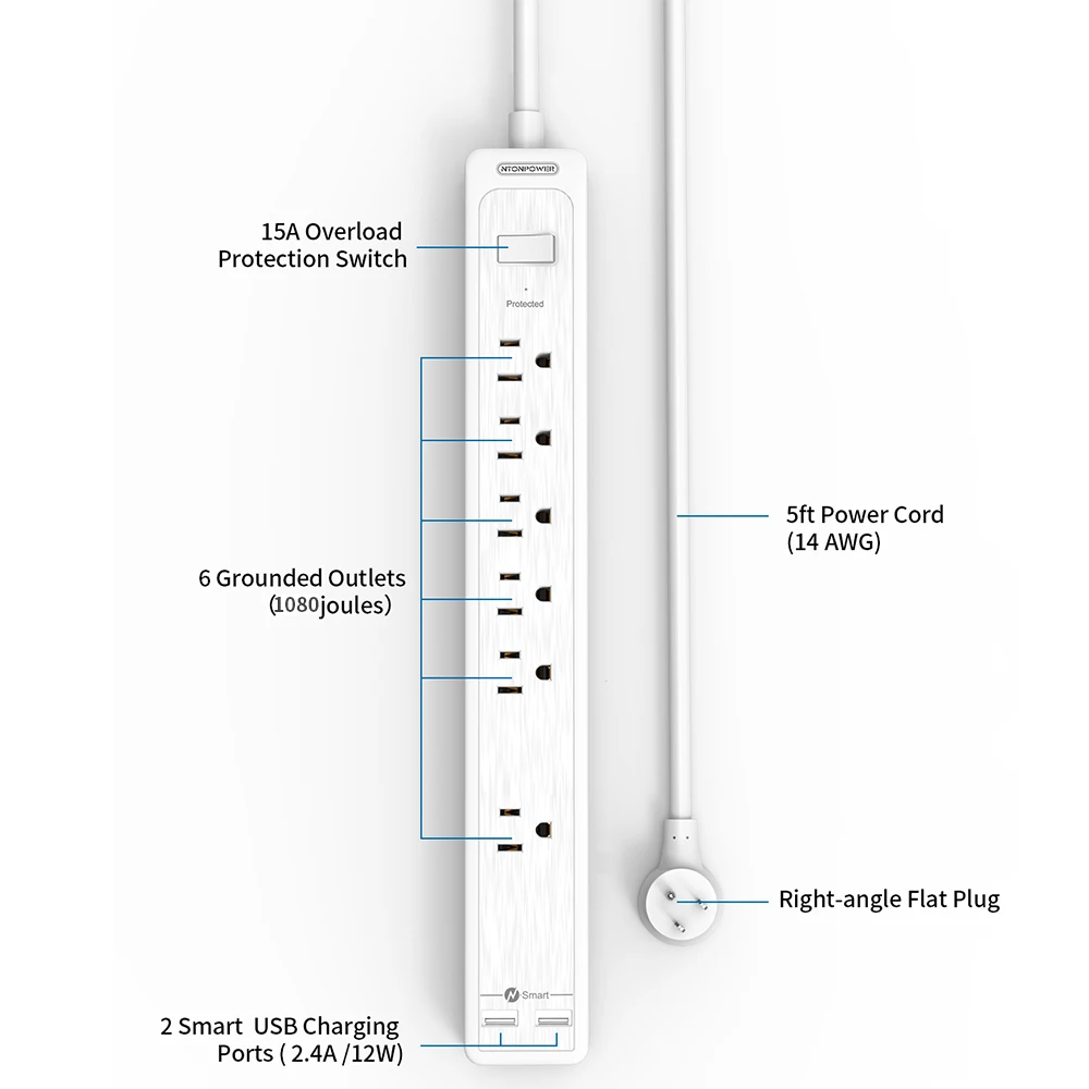 NTON универсальная силовая полоса США вилка УДЛИНИТЕЛЬ шнур выход для защиты от