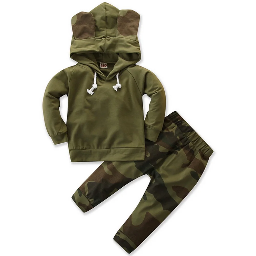 Камуфляжная одежда для маленьких мальчиков комплект из 2 предметов повседневная