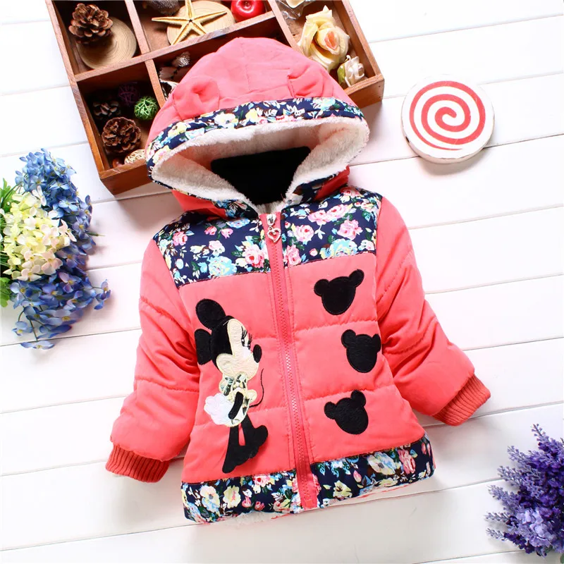new winter baby girl clothes Mitch coat with hat and jacket winte minnie mouse girls | Детская одежда и обувь