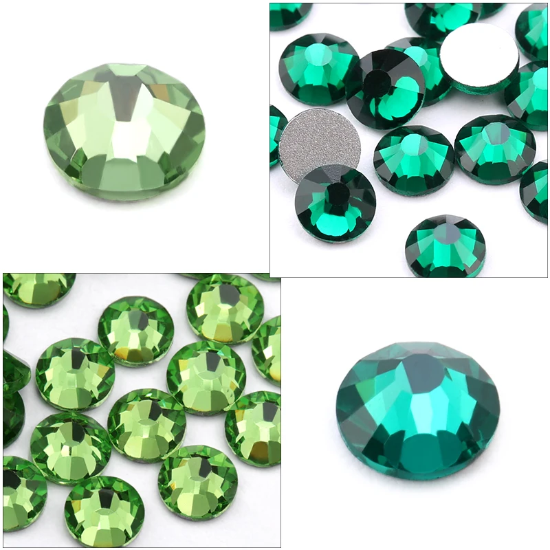 SS4 SS34 Malachite зеленые стеклянные кристаллы стразы для дизайна ногтей не горячая