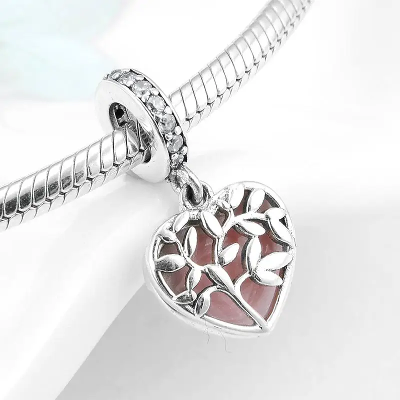 Любовь Семья Древо жизни 925 пробы серебро сверкающими камнями прекрасные бусины