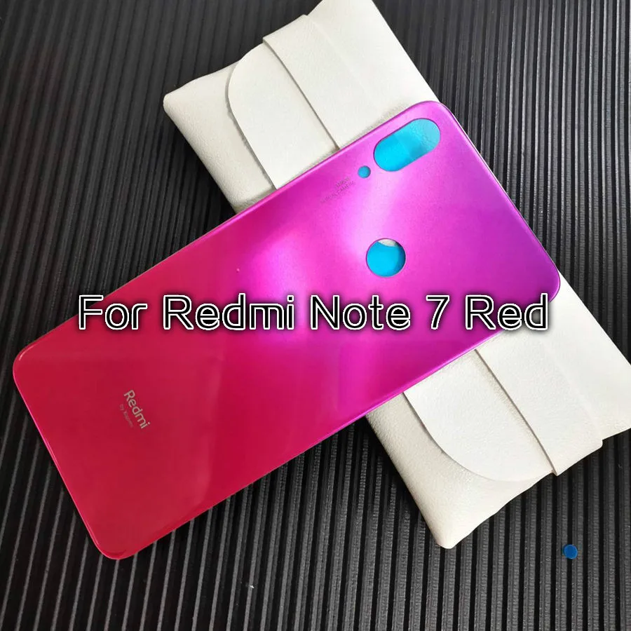 Задняя стеклянная крышка для Xiaomi Redmi Note7 Note 7 крышка батареи задняя Дверная панель корпус чехол для Redmi Note 7 Pro крышка батареи - Цвет: Note7 Red