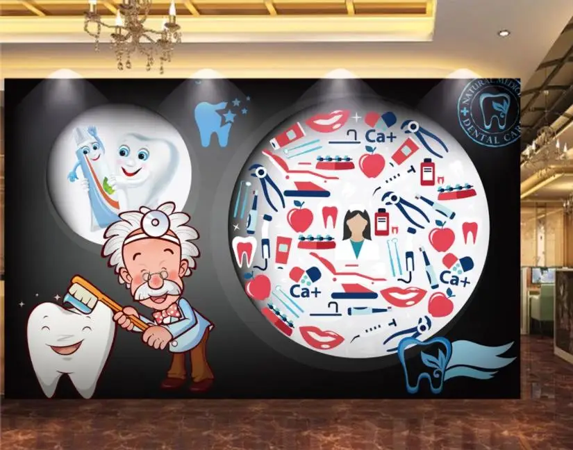 Обои на заказ 3d Стоматологическая спальня гостиная кухня ресторан обои фоновые