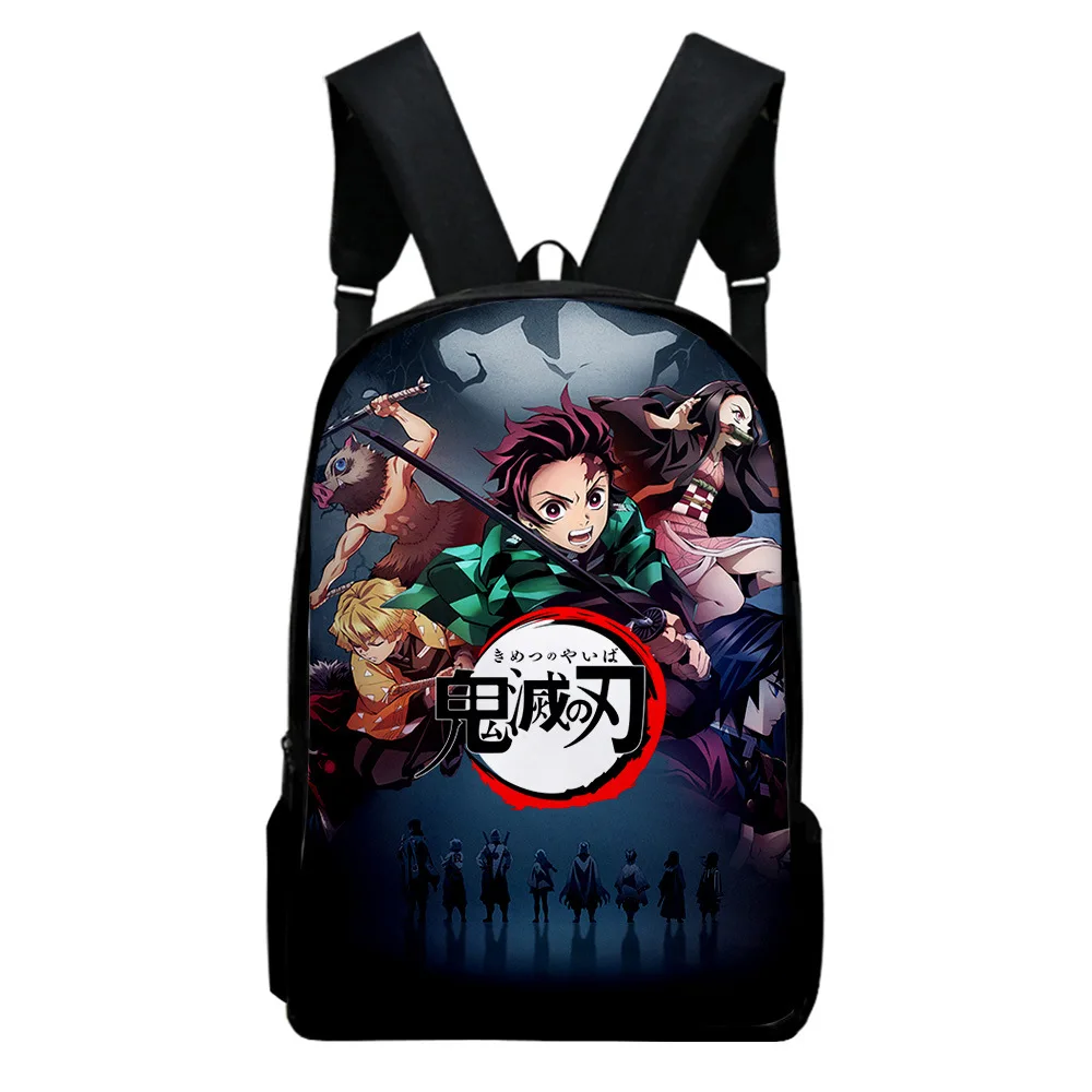 

Classic Novelty Demon Slayer Student School Bags Youthful Notebook Backpacks 3D Printed Oxford Waterproof Boys/Girls Small Bags