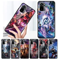 avenger marvel superhero tempered glass cover for xiaomi redmi note 10 10s 9 9t 9s 8t 8 9a 9c 8a 7 pro max phone case
