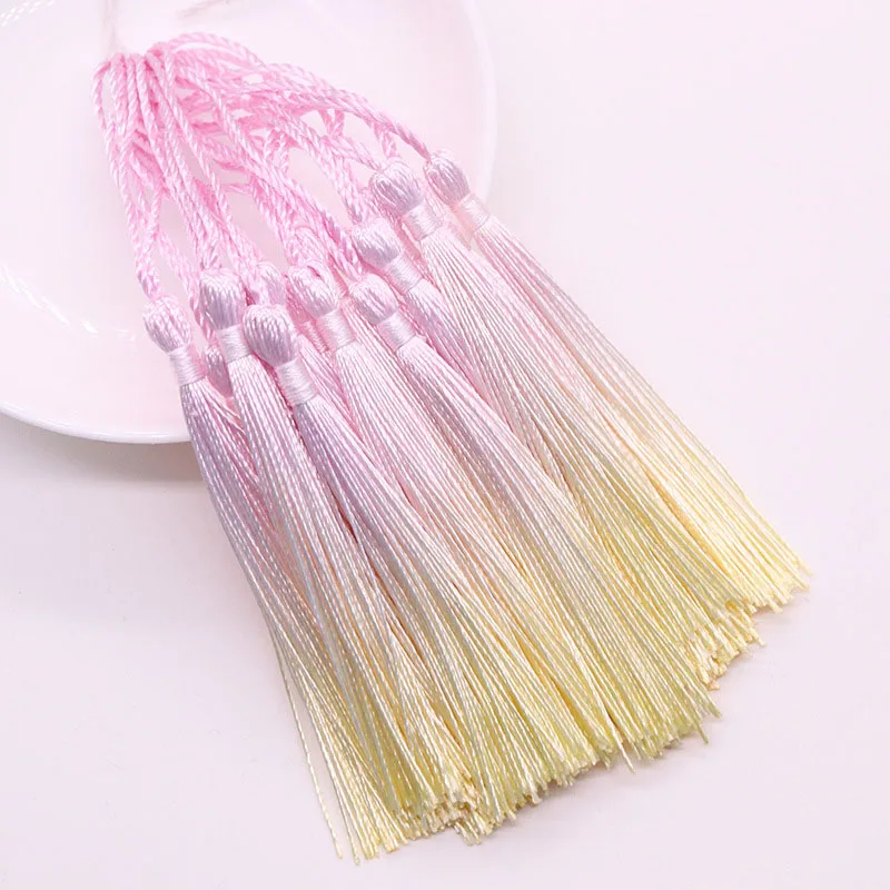 New Gradient 13cm Tassels For Crafts Polyester Silk Tassel Fringe Crafts Jewelry Diy Sewing Clothing Pendant Decor Bookmark images - 6
