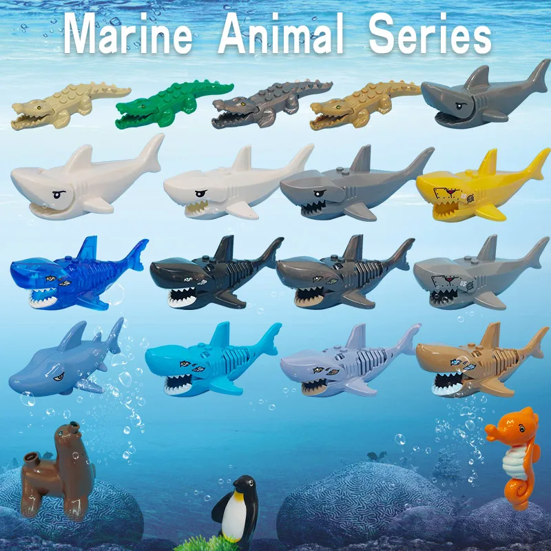 Бесплатная доставка морские животные Акула волк жираф крокодил большие частицы