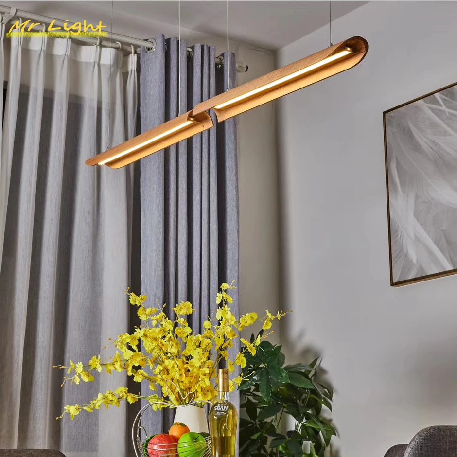 

Nordic LED Pendant Lights lighting Modern Wooden Manual Pendant Lamp Bedroom Living Room Restaurant dinning room Hanging lamps