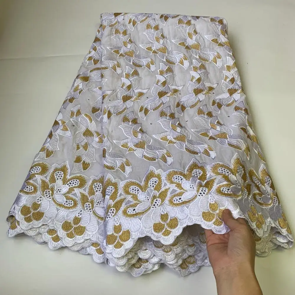 Новейшая хлопчатобумажная ткань 5Y/PC африканская нигерийская сухая кружевная