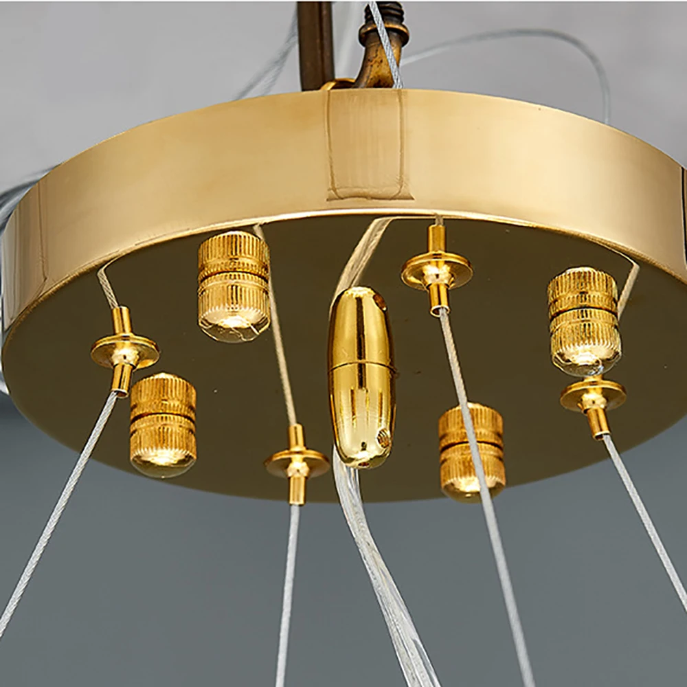 

Modern led ceiling chandelier for living dining room gold cristal lustre indoor lighting fixtures round crystal lamp