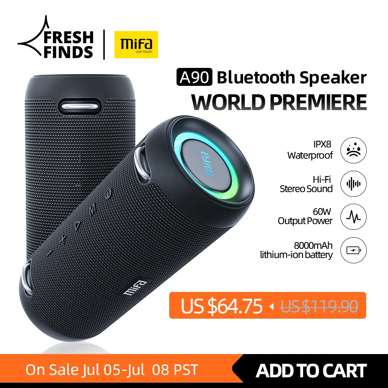 Mifa A90 Bluetooth динамик 60 Вт Выходная мощность Bluetooth динамик с класса D усилитель отличные басы перформация Hifi динамик - Апрельский топ товаров с Али