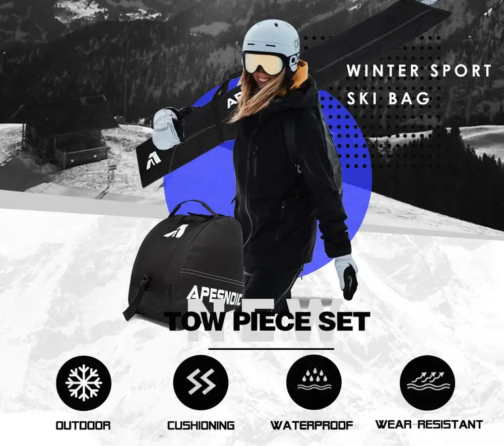 APESNOIC мягкая двухкомпонентная сумка для лыж и ботинок комбинированная