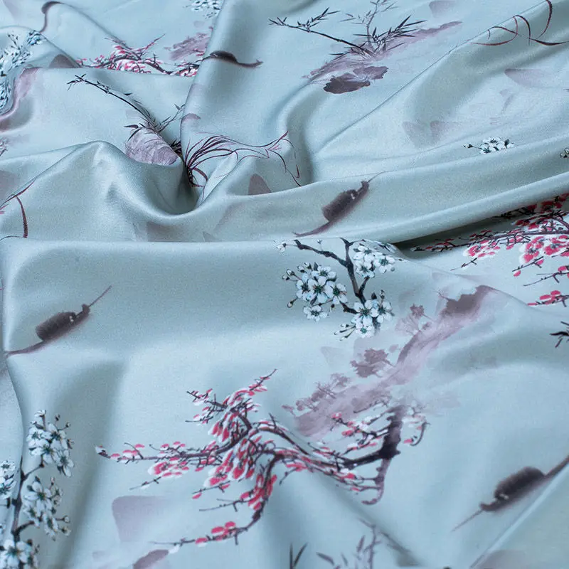 مزدوج الحرير كريب تقليد الحرير أقمشة مطبوعة للملابس بالجملة الربيع والصيف فستان شيونغسام منامة الأقمشة الناعمة