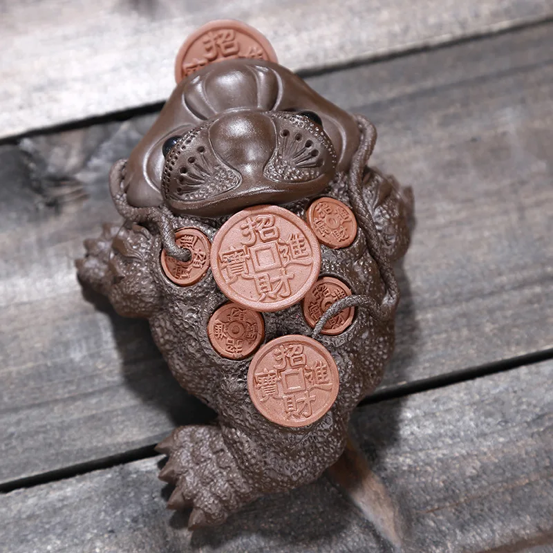 WHYOU Фиолетовый Глиняный чай для домашних животных ручной работы статуэтка Лаки