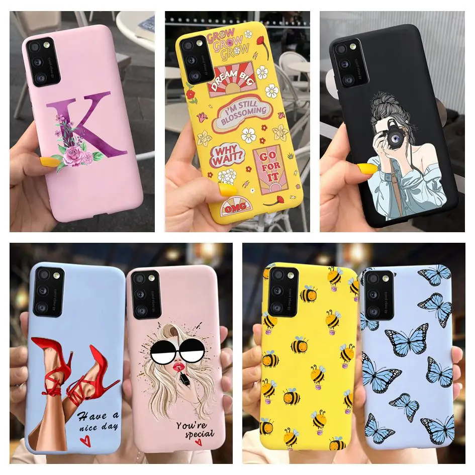 Для Samsung Galaxy A41 Узор из букв чехол для SM A415F A415 41 Телефон задняя крышка мягкий
