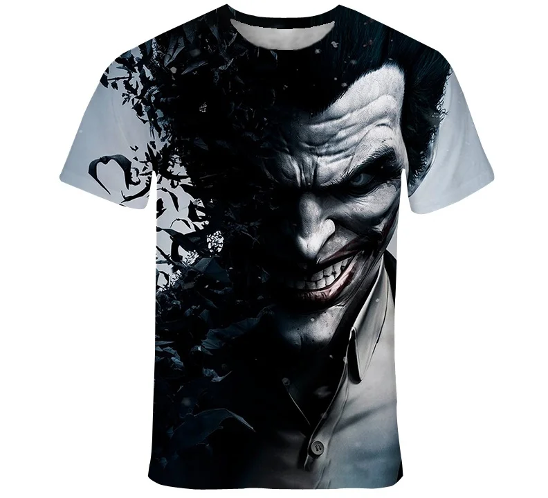 Новые дизайнерские Для мужчин новинка клоун 3D футболка с принтом Хэллоуин