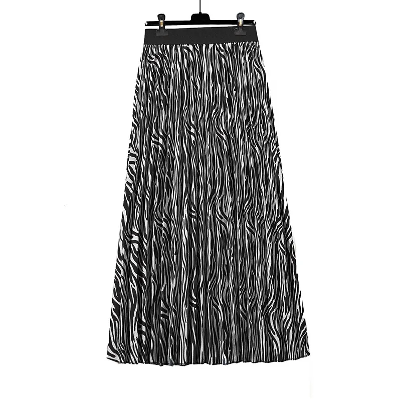 

Women's Fall Winter 2020 New Skirts Pleated Plus Size Zebra-Pattern Korean Japan Skirt Mid-length Faldas Female GX1237