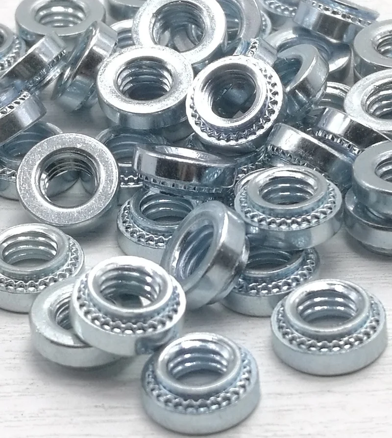 50 шт M2 M2.5 m3 M4 M5 M6 m8 Гладкая толщина 1.4 мм 1.0 мм 0.8 мм Резьбовая вставка из углеродистой стали Rivnut Self-Clinching Insert Nutsert Press Rivet Nut on.