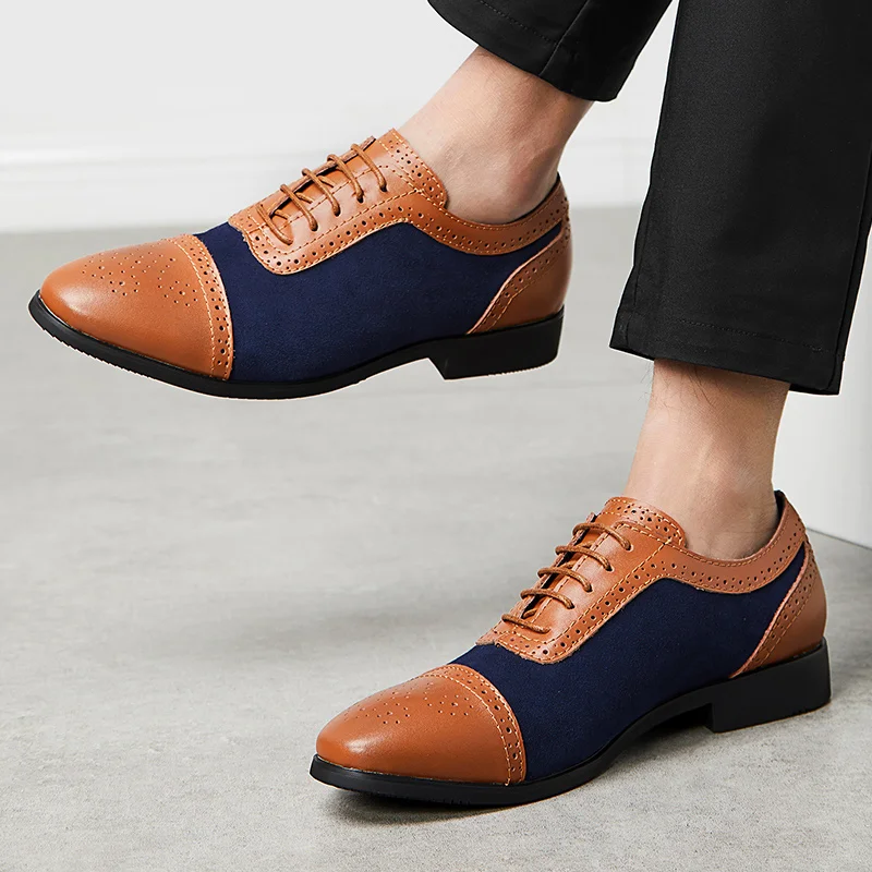 New Vogue Retro Bullock Design Men Classic Business Formal Shoes Pointed Toe Leather Oxford Dress Nice | Обувь