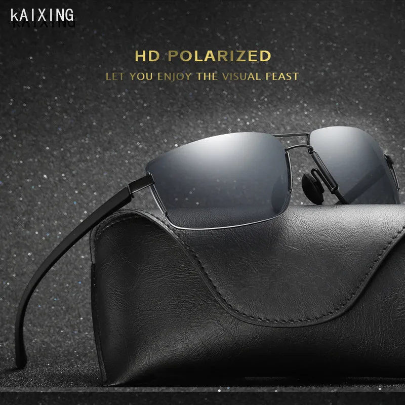 Мужские солнцезащитные очки KAIXING Винтажные Солнцезащитные авиаторы без оправы