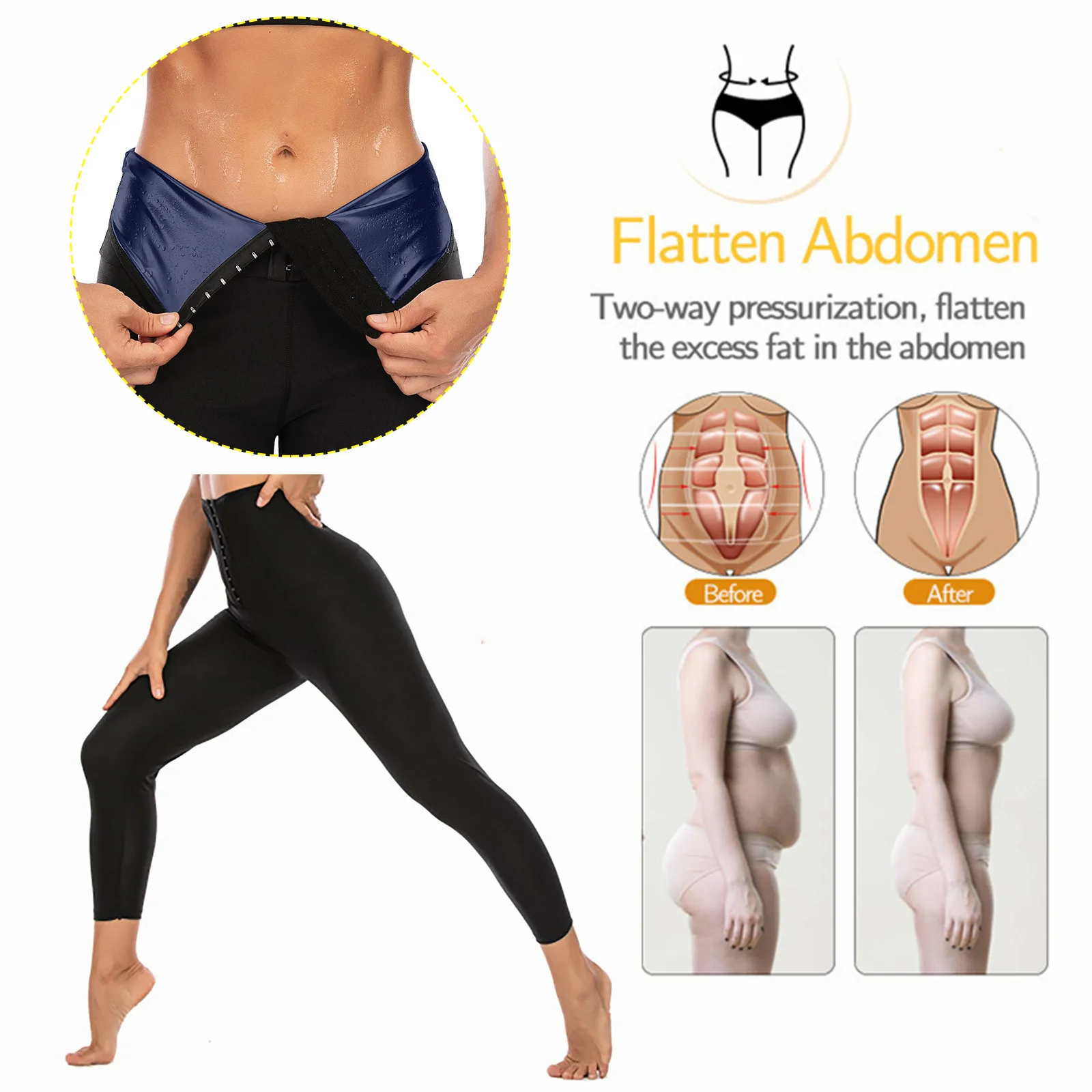 

40# Waist Sweaty Abdomen Women pants Running Fitness Slimming Joggers trousers Seamless Skinny Elastic Waist Sweatpants