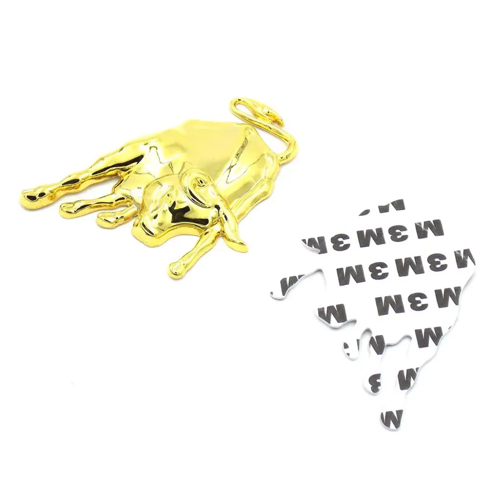 Металлическая 3d-наклейка для автомобиля золотая эмблема быка значок наклейки