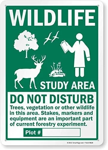 

Unopler Wildlife Study Area Do Not Disturbtree in This Area Tin Sign 20cm X 30cm Metal
