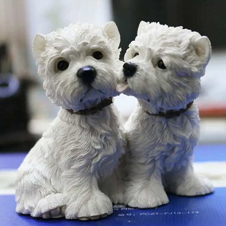 JJM 2 шт. West Highland White Terrier пары собака фигурка для домашних животных животные