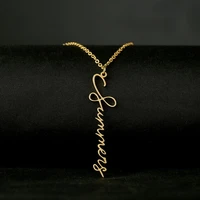 mumuxing personality vertical simple lady necklace jewelry customized name stainless steel perpendicular necklace for women gift