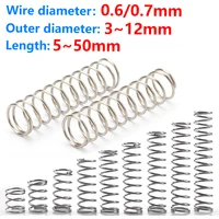 10pcs y type cylidrical coil compress pressure spring rotor return od 3mm12mm steel wire diameter 0 6mm 0 7mm stainless steel