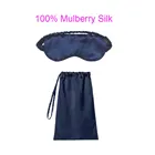 Комплект из 2 предметов 100% чистый шелк тутового шелкопряда маска для глаз из шелка для хранения сумка-кисет для сон в путешествиях 19 Momme