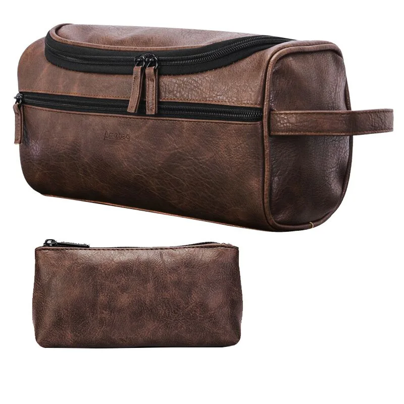

Toiletry Bag Fashion Designer Portable Cosmetic Bag Hook Bath Bag Multifunctional Storage Bag Waterproof PU Leather Makeup Purse