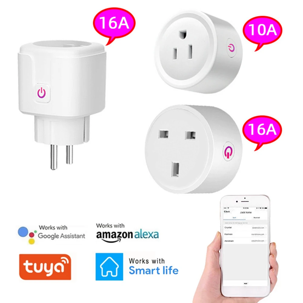 

Умная розетка, беспроводная, Wi-Fi, голосовое управление, таймер для Alexa Google Home