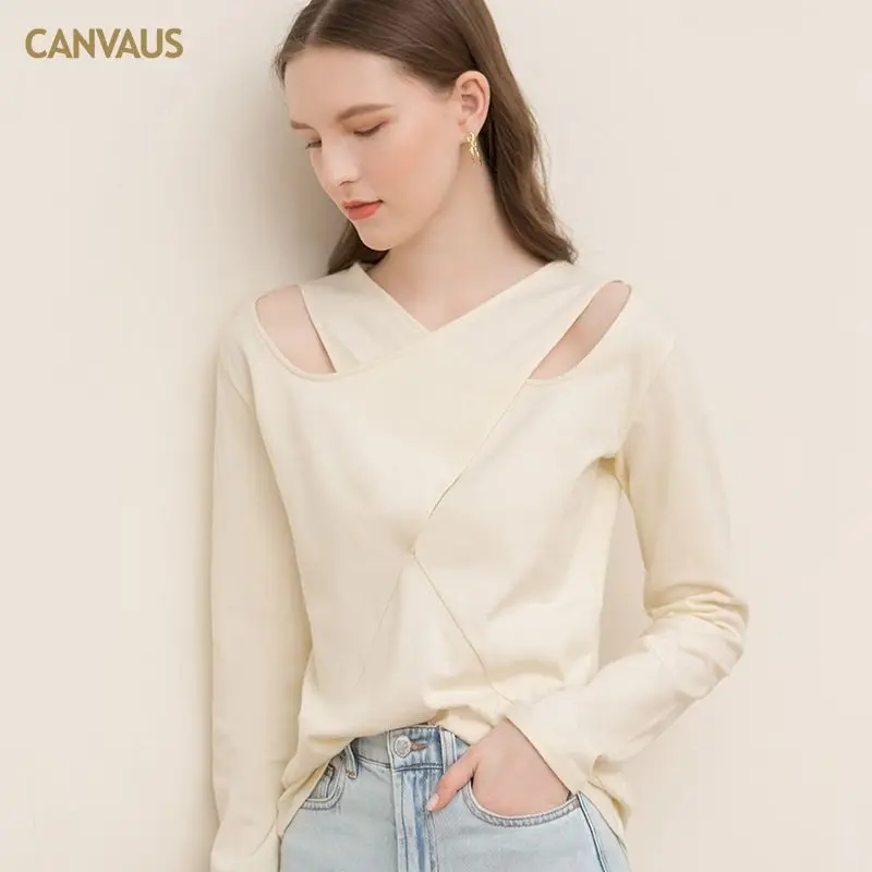 

Autumn Women Yoga Shirt Loose Long-sleeved V-neck Outer Casual Hollow Out Female Top Sports Dancing Pilates Fitness Cotton Trend