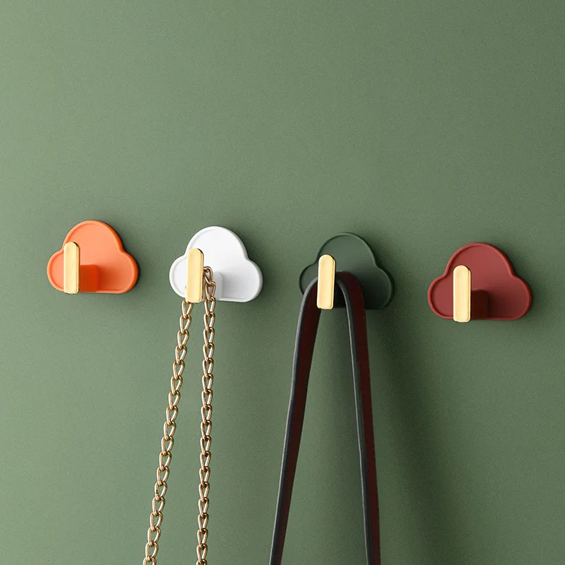 

cute hooks for hanging Clouds shape hallway key holder No punching self-adhesive hooks decor For kitchen bathroom storage wall