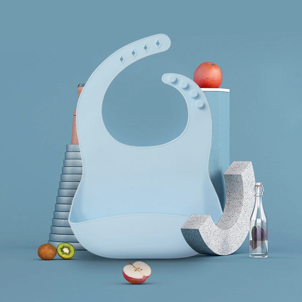 Food Grade Silicone Baby Bib Saliva Pocket Waterproof Bib Newborn Feeding Adjustable Burp Scarf Baby Birthday and Christmas Gift