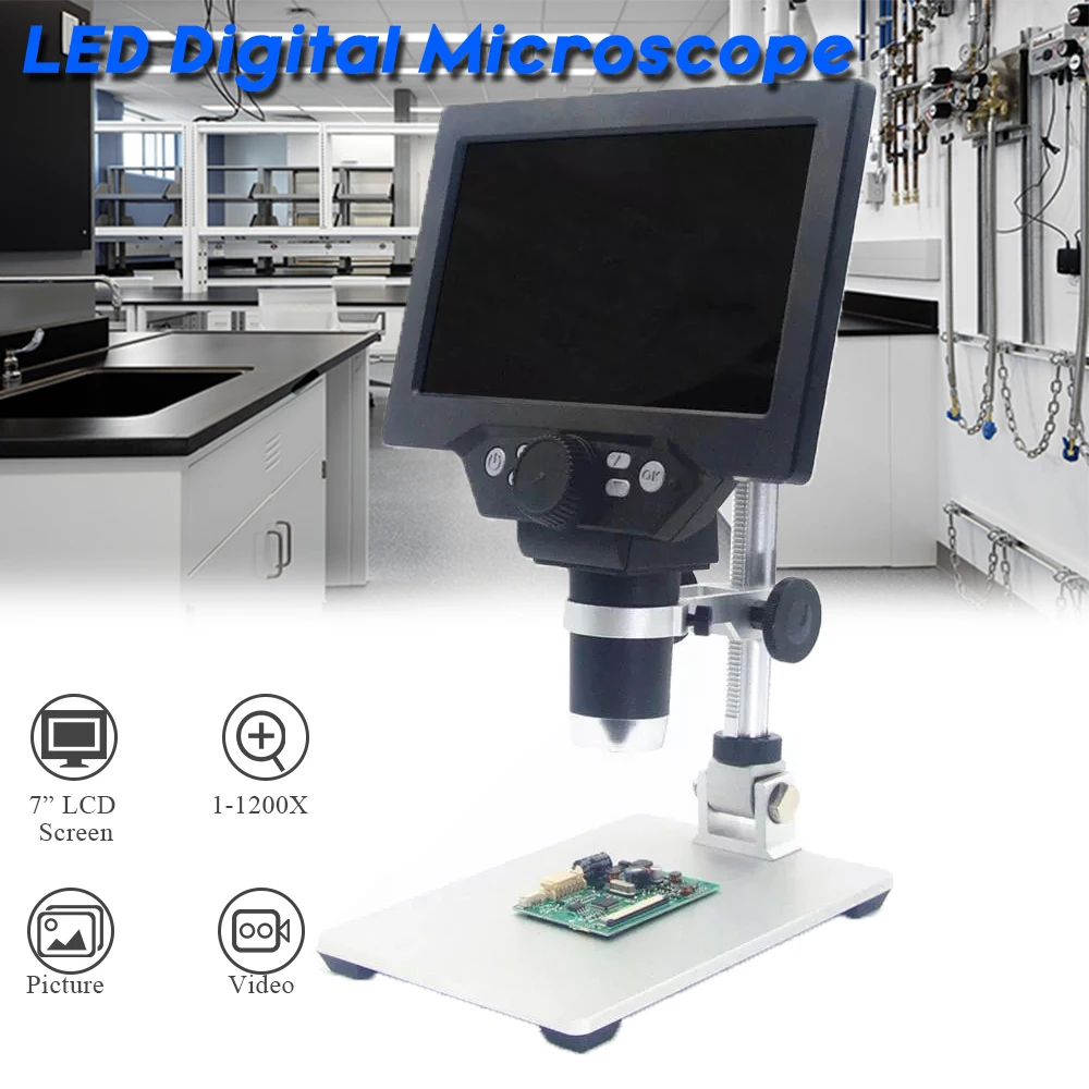 

MUSTOOL G1200 Digital Microscope 12MP 7Inch Large Color Screen Large Base LCD Display 1-1200X Continuous Amplification Magnifier